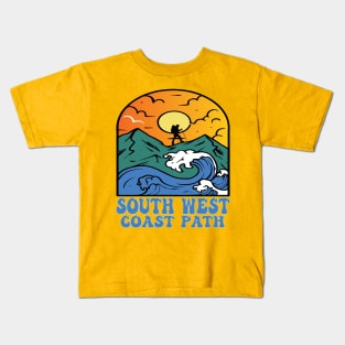 Walking South West Coast Path, Hiking coasts ways and rivers Kids T-Shirt